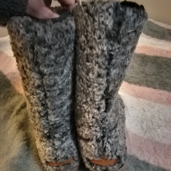 Marleylilly Sherpa gray boots - Picture 2 of 5
